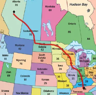 map of canada and usa. the USA-Canada border Map