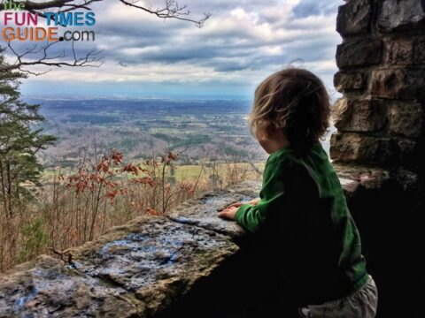 My son enjoying the views at Gazebo Outlook.