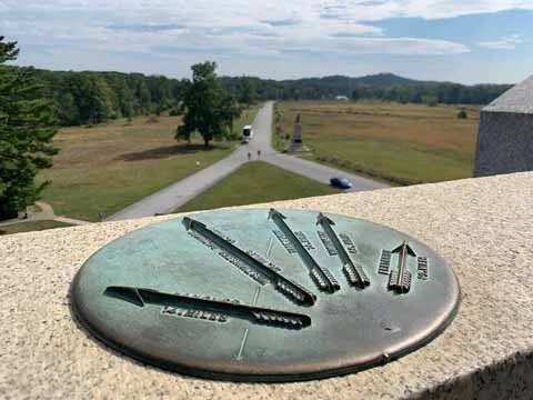 On top of Pennsylvania Monument at Gettysburg Civil War site. 