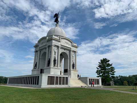 This is the Pennsylvania Monument at Gettysburg Civil War site. 