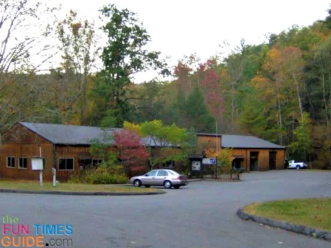 Great Smoky Mountains Institute at Tremont parking lot and restrooms.