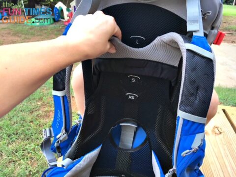 The adjustments on this hiking baby carrier are so easy, and the center of gravity never changes -- because you adjust the height of the shoulder harness not the waist belt!