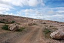 An example of the rocky terrain in the Aruba desert.