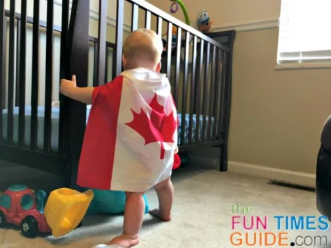 My baby boy - proud of his Canadian roots.