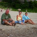 Jim, Abby and Alison on the beach.