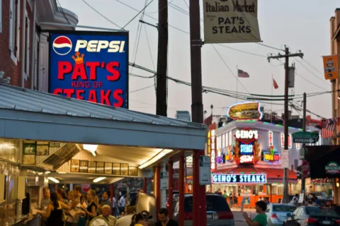 Pat's King of Steaks and Geno's Steaks are runners up in my search for the best cheesesteak in Philadelphia