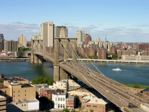 The Brooklyn Bridge is one of the most famous bridges in New York