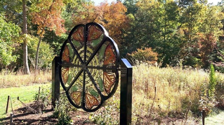 A gorgeous sculpture in the North Carolina Arboretum butterfly and pollinator garden. 