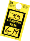 Hang-tag from Seven Points Campground to remind us that site no. 33 is one to try for again in the future.