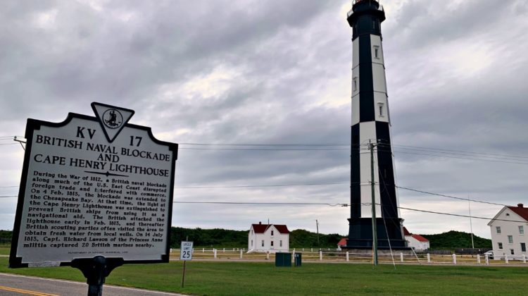 Cape Henry Lighthouse at Fort Story Navy Base in Virginia Beach