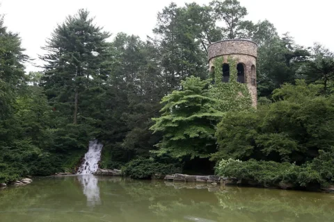 Waterfall next to the Chimes Tower