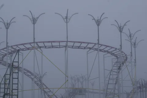 cold weather typically shuts down roller coasters that are made of steel 