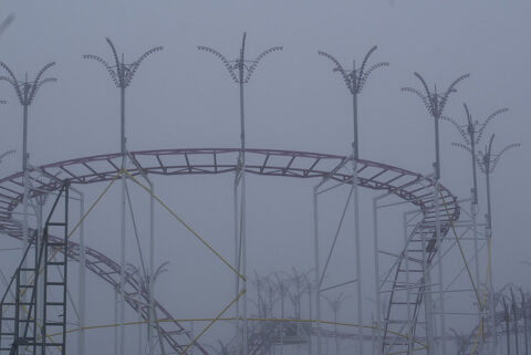 cold weather typically shuts down roller coasters that are made of steel 