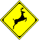 Deer crossing sign.