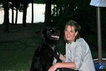 Lynnette playing with Destin at the campsite.