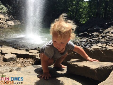 The natural rock ledges at Ozone Falls were a great place for us to unload our babies, relax, and explore. photo by Candida at TheFunTimesGuide.com The natural rock ledges at Ozone Falls were a great place for us to unload our babies, relax, and explore.