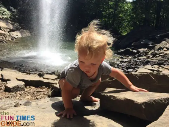 The natural rock ledges at Ozone Falls were a great place for us to unload our babies, relax, and explore.