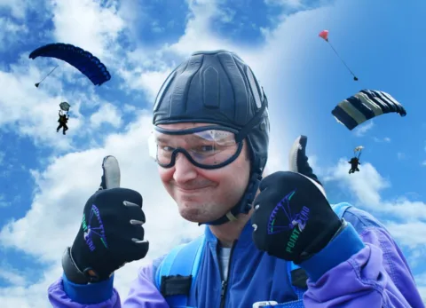 Skydiving gets two thumbs up! 