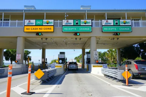 Many Florida tolls are billed using your license plate info. If you'll be in Florida awhile, you may want to get a Florida toll pass.