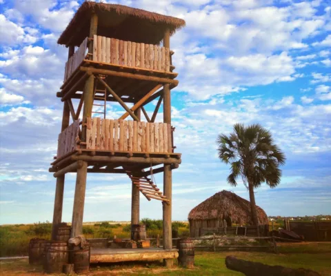 A replica of the Spanish lookout towers that were used at Fountain of Youth park.