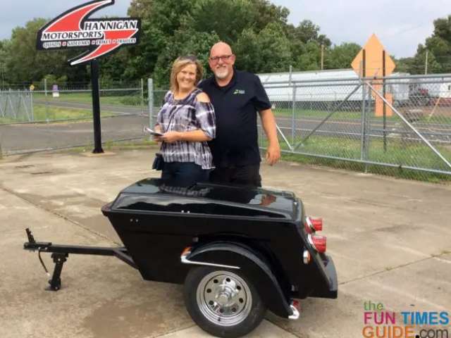 We drove from Nashville TN to Murray KY one afternoon to look at their motorcycle trailers. We drove away with American Heritage pull-behind motorcycle trailer. 