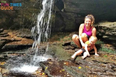 Exploring Tennessee waterfalls while hiking with toddlers