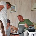 Jim showing Steve and Neil some of the video he recently shot with his new Canon ZR200 video camera.