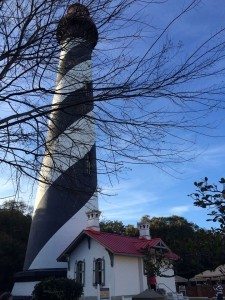 Downtown St. Augustine features a lighthouse