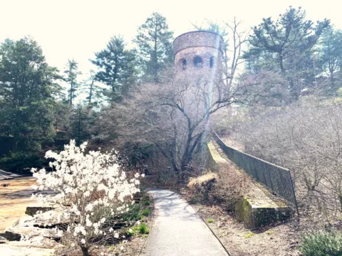 Chimes Tower at Longwood Botanical Gardens is a 61-foot-tall carillon tower. 