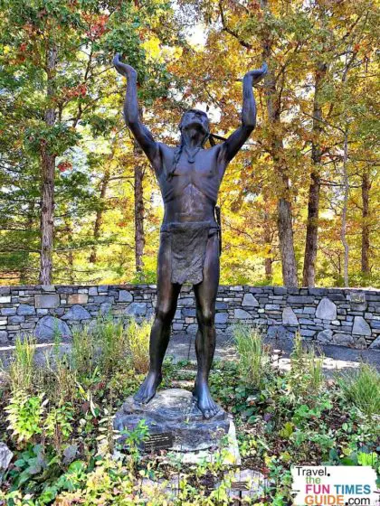 This statue greets visitors at the entrance to the North Carolina Arboretum. 