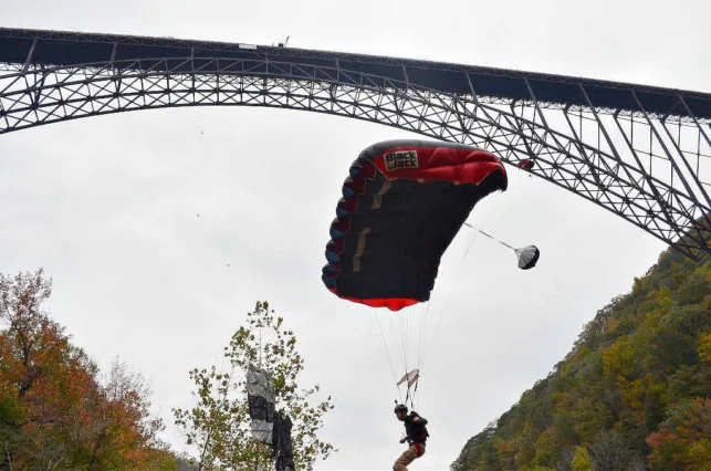 The New River Gorge Bridge inspired a new holiday called Bridge Day. It takes place on the third Saturday in October every year in Fayetteville, West Virginia.