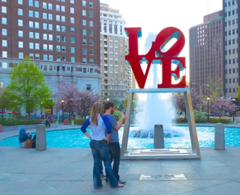 I love to visit the Philadelphia love monument on our weekend getaways to pa