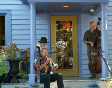 Music on the porch in Yellow Springs, Ohio.