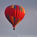 A colorful red hot air balloon.