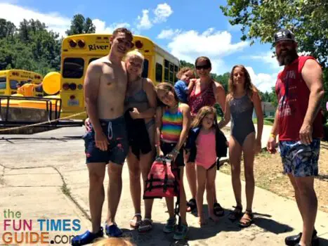 Some of our family members who enjoyed the day river tubing in Tennessee with Smoky Mountain River Rat.