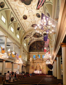 Self-guided and small group tours inside St. Louis Cathedral -- New Orleans, Louisiana.