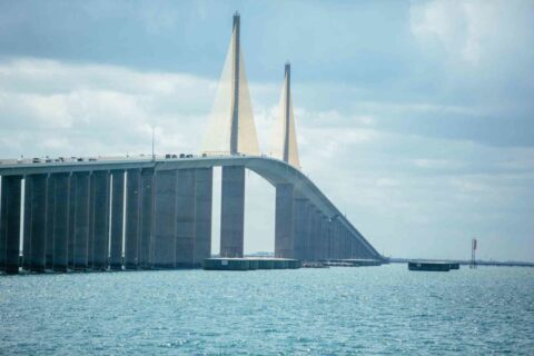 Sunshine Skyway Bridge in St. Petersburg Florida - fun attractions in florida