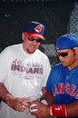 Sometimes we took baseballs & Sharpies for autographs - here Jim's getting Ivan 'Pudge' Rodriguez's autograph