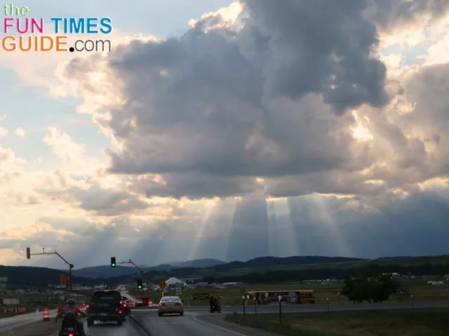 After a rain storm in Sturgis. This is out by Full Throttle Saloon. 