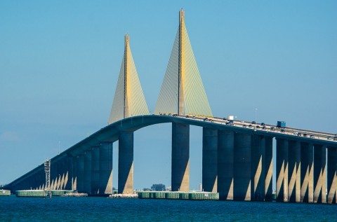 the Sunshine Skyway Bridge is one of the famous bridges in the u.s. that I drive on a lot