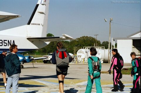 tandem skydiving - boarding the plane