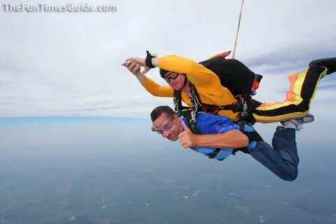 freefall during a tandem skydive