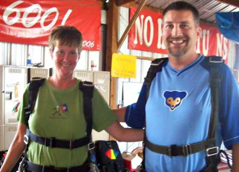 Tandem skydiving with my friend Kenny