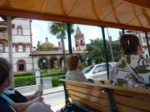 you can ride through downtown St. Augustine on a trolley tour