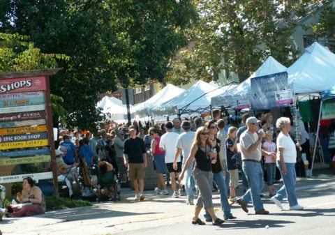 Street fairs in Yellow Springs Ohio are a popular attraction year round.